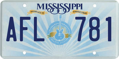MS license plate AFL781