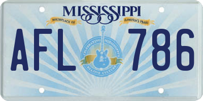 MS license plate AFL786