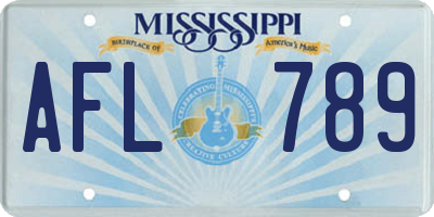 MS license plate AFL789