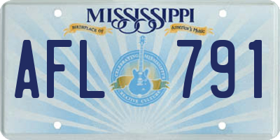 MS license plate AFL791