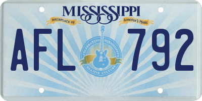 MS license plate AFL792