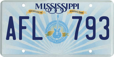 MS license plate AFL793