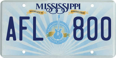 MS license plate AFL800