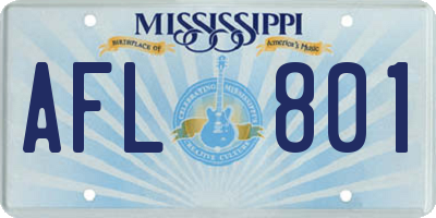 MS license plate AFL801