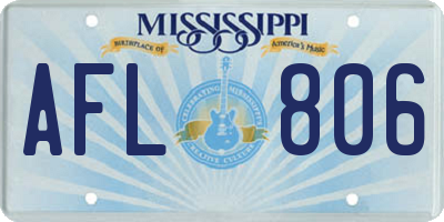 MS license plate AFL806