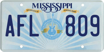 MS license plate AFL809