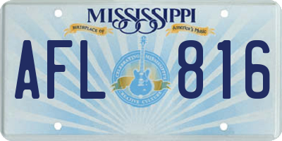 MS license plate AFL816
