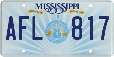 MS license plate AFL817