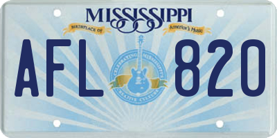 MS license plate AFL820