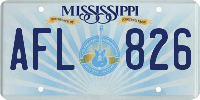 MS license plate AFL826