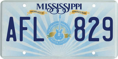 MS license plate AFL829