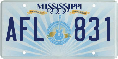 MS license plate AFL831