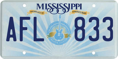 MS license plate AFL833