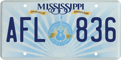 MS license plate AFL836