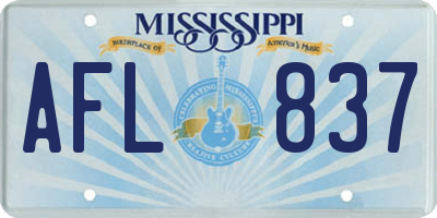 MS license plate AFL837