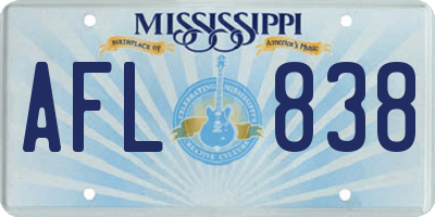 MS license plate AFL838