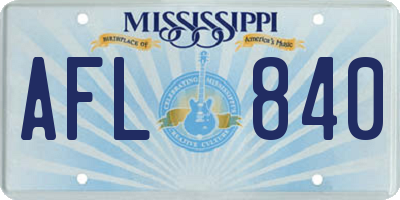 MS license plate AFL840