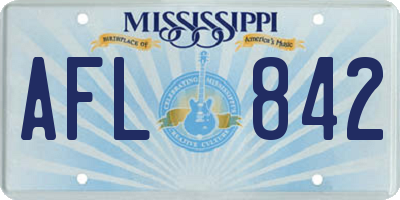 MS license plate AFL842