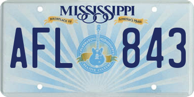 MS license plate AFL843