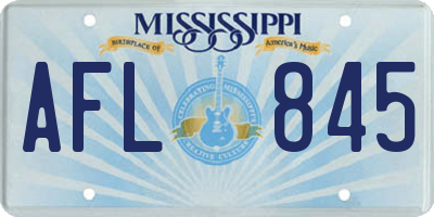MS license plate AFL845