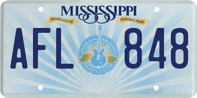 MS license plate AFL848