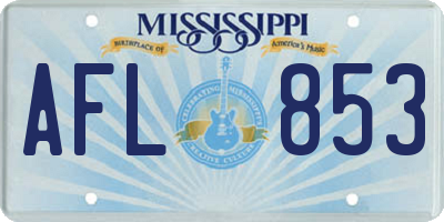 MS license plate AFL853
