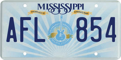 MS license plate AFL854