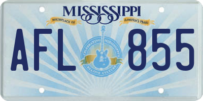 MS license plate AFL855