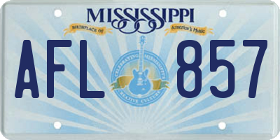 MS license plate AFL857