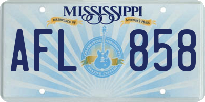 MS license plate AFL858