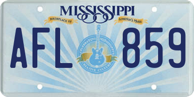 MS license plate AFL859
