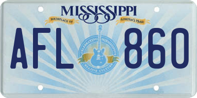 MS license plate AFL860