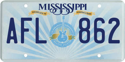 MS license plate AFL862