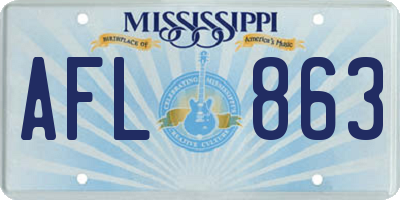 MS license plate AFL863