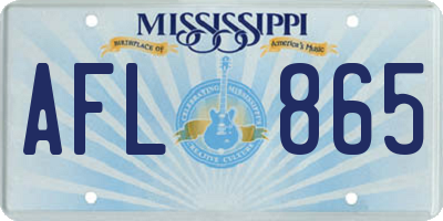 MS license plate AFL865