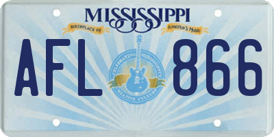 MS license plate AFL866