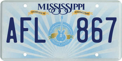 MS license plate AFL867