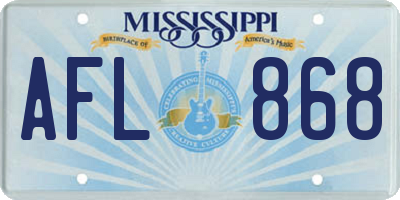MS license plate AFL868