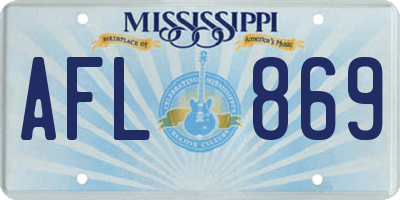 MS license plate AFL869