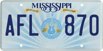 MS license plate AFL870