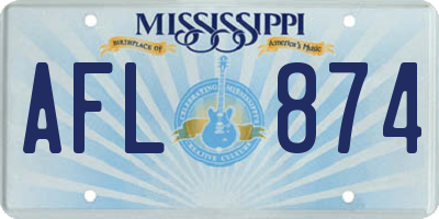 MS license plate AFL874