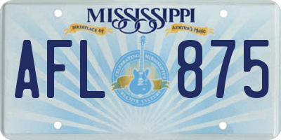 MS license plate AFL875
