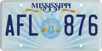 MS license plate AFL876
