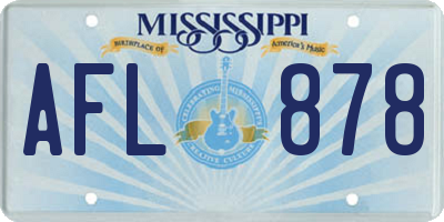 MS license plate AFL878