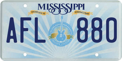 MS license plate AFL880