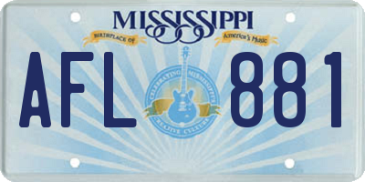MS license plate AFL881