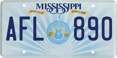 MS license plate AFL890