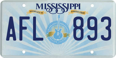 MS license plate AFL893