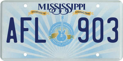 MS license plate AFL903