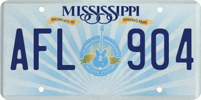 MS license plate AFL904